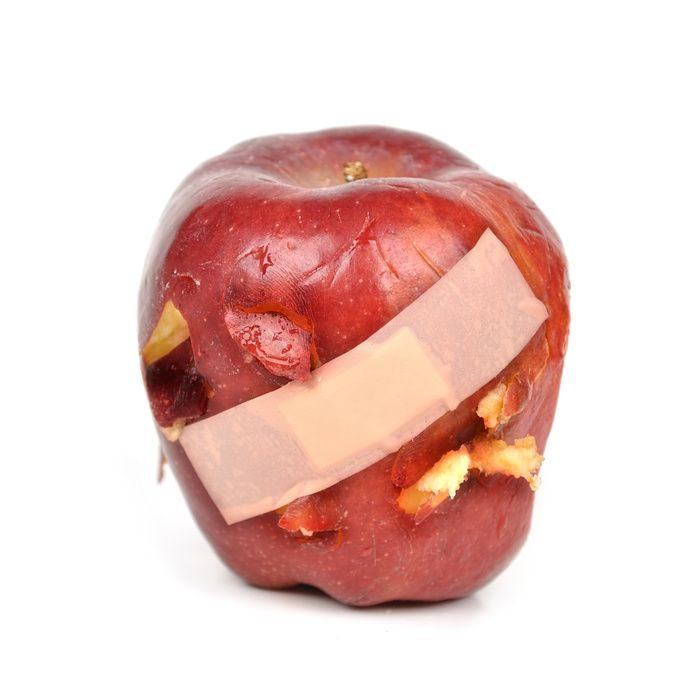 Red Injury Apple with Bandaid